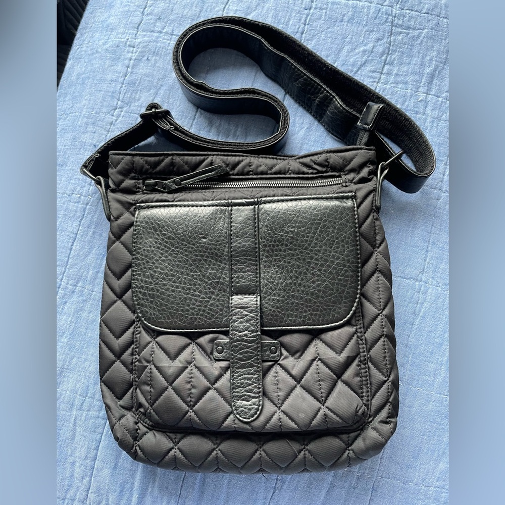 Pistil Black Quilted Design Crossbody Bag